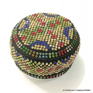 Multi Color Round Full Sindhi Nagina /  Zircon Cap or Topi MKC-569